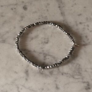 Sparkling Silver Faceted Bead Ankle Bracelet